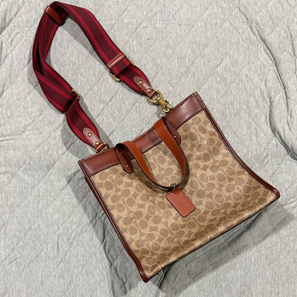 Coach Tan and Brown Signature Tote